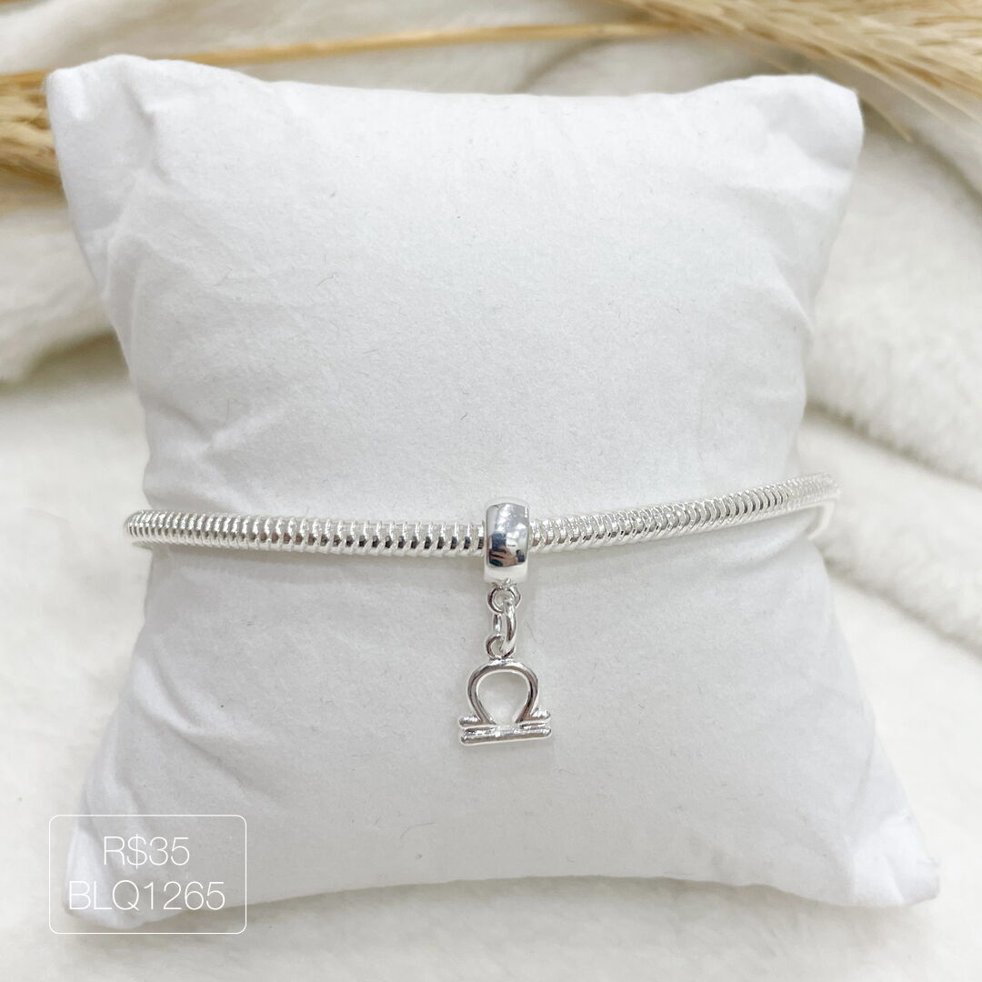 Berloque Signo Libra Liso Prateado